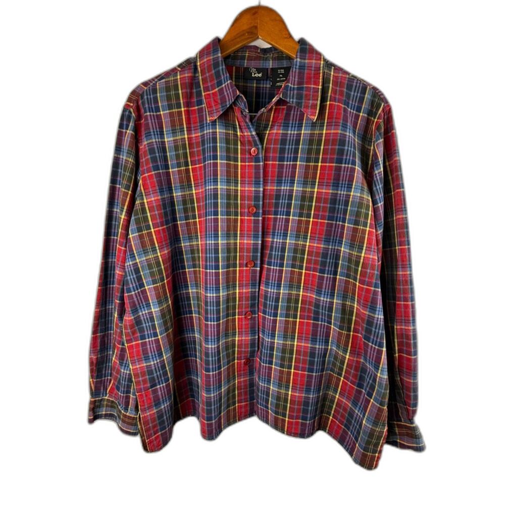 90's Vintage Ms. Lee Plaid Button-Up